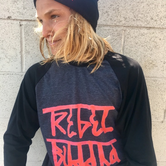 Rebel Buddha logo 3/4 sleeve shirt - Picture 2 of 4